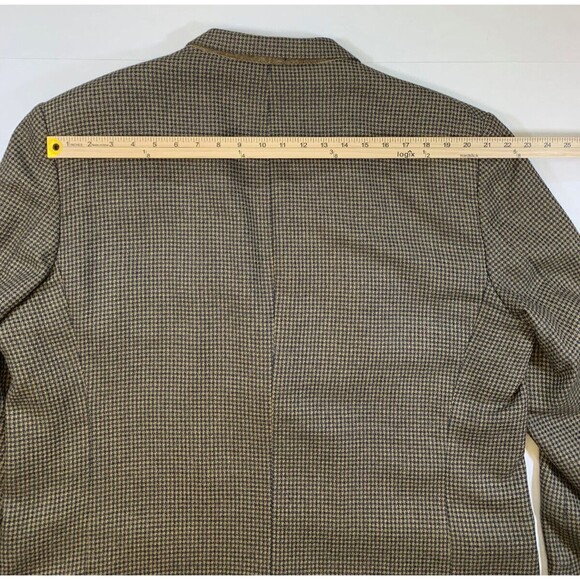 Lana Moda Silk Wool Blazer Mens 48L Tweed Houndstooth Jacket Sportcoat - Picture 9 of 10